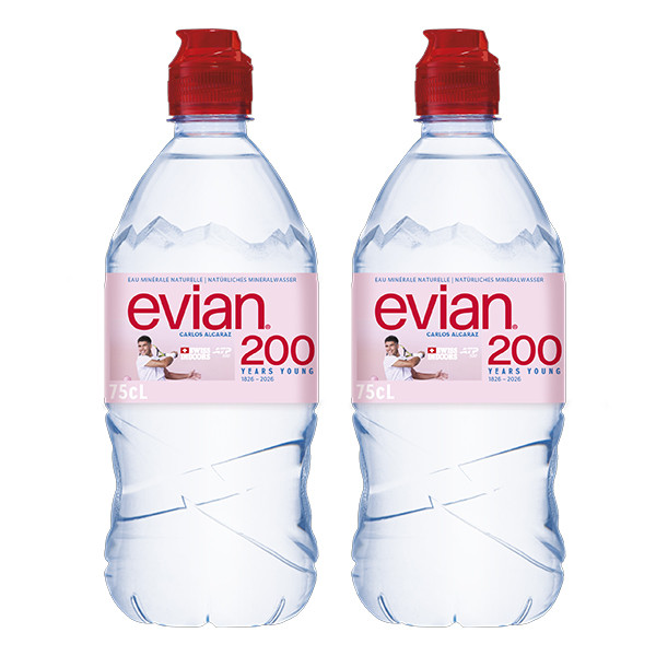 2x Evian Sportcap 7,5dl